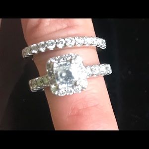 14K white gold/diamond bridal set